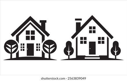 Set of rustic cottage motif in homestead vintage style. Vector illustration