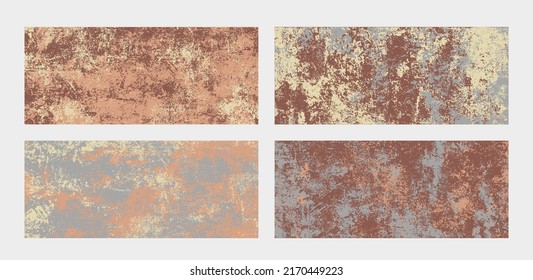 Set Rusty Grunge Horizontal Banner Backgrounds Stock Vector (Royalty ...