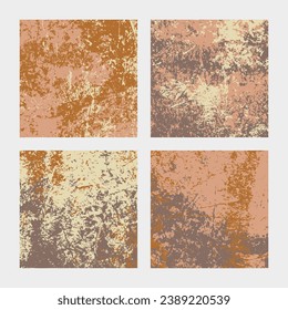 Définir ou rouiller des arrière-plans grunge carrés. Motifs grunge abstraits. Collection de textures vectorielles rouillées.