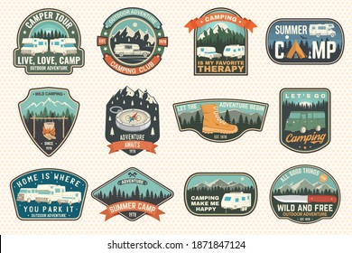 Set Rv Camping Badges Patches Vector Stock Vector (Royalty Free ...