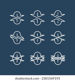 The set S is formed by two opposite arrows. Outline, Unique and elegant.