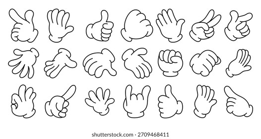 set of s groovy comic hand vector collection of cartoon 