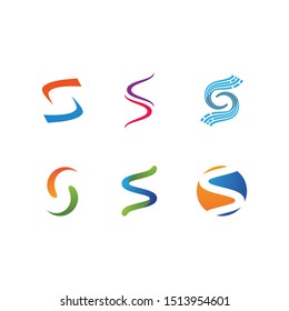 Set of S letter logo design vector