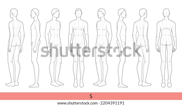 Set S Size Men Fashion Template Stock Vector (Royalty Free) 2204391191 ...