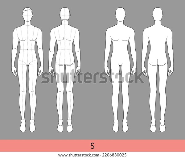 Set S Size Men Fashion Template Stock Vector (Royalty Free) 2206830025 ...