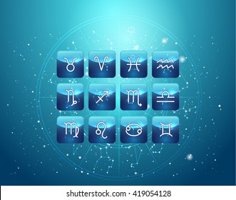 Set of  sacred astrology icon represent concept of  alchemy, magic, witchcraft and fortune telling