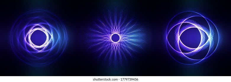 Set of Sacred geometry, abstract luminous background. Vector digital graphics for brochure, website, flyer, print, poster, other design