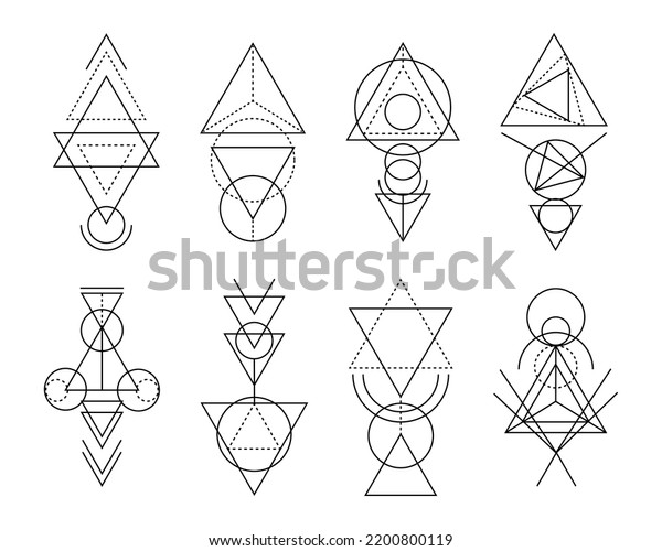 Set Sacred Geometry Linear Shapes Magical Stock Vector Royalty Free 2200800119 Shutterstock