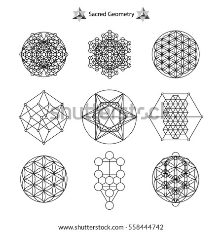 set sacred geometry vector design elements stock vector royalty sacred geometry vectors