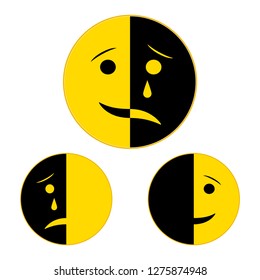 Set sad and cheerful mood in one emoji 