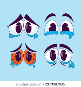 Set of sad eye expressions.