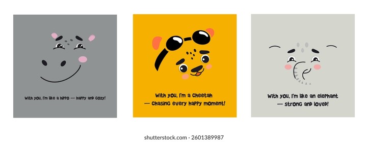 Set of Safari Animals Illustration