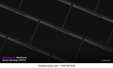 Set of Safari Browser, Wireframe, UI Slide. Vector Mockup