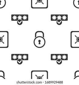 Establezca la protección y el acceso seguro, de bloqueo y contraseña en un patrón transparente. Vector