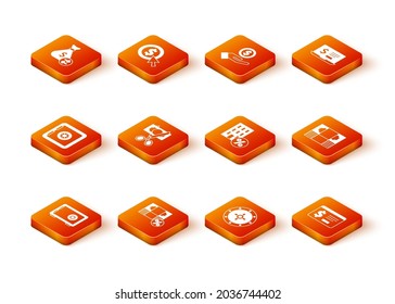 Set Safe, Money percent, Scissors cutting money, House with percant discount, Online banking dollar and Stacks paper cash icon. Vector