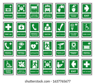 Set Of Safety Condition Collection Symbol Sign, Vector Illustration, Isolated On White Background Label .EPS 10