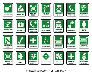 Símbolo De Colección De Condiciones De Seguridad, Ilustración Del Vector, Aislado En Etiqueta De Fondo Blanco .EPS 10