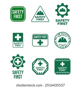 Set der Sicherheit erste Zeichen Logo-Design für Sicherheit Arbeitsplatz Fabrik Herstellung Banner.