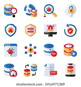 Set of Safety Flat Icons

