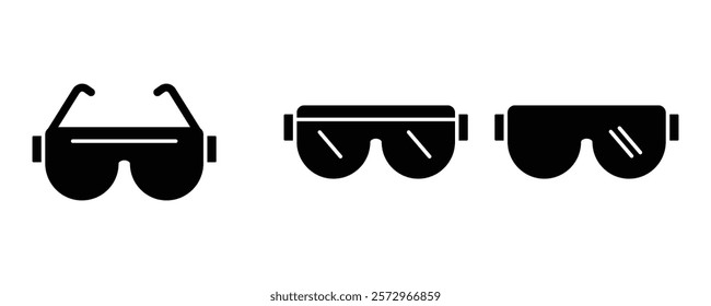 set of Safety glasses icon, Safety glasses for Industrial worker, Simple eyewear vector illustration.