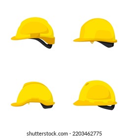 Set of Safety helmet isolated on white background