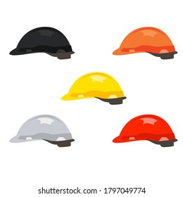 Set of safety helmet on white background,vector