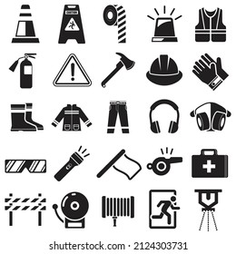 Set of safety icon isolated on white background vector illustration.
