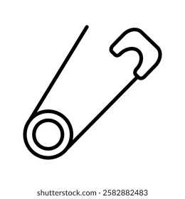 Set of safety pin icons. Safety pin flat sign design. Safety pin symbol pictogram. UI UX icon