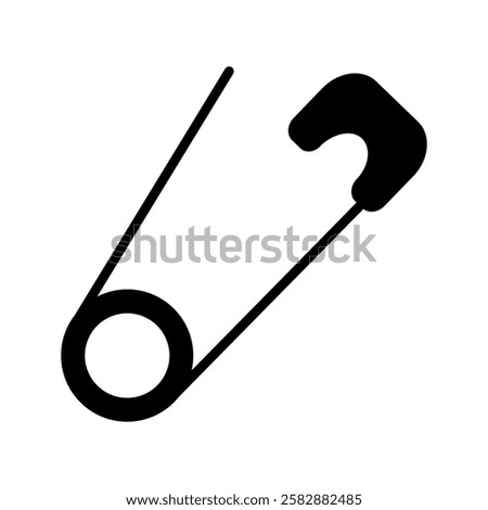 Set of safety pin icons. Safety pin flat sign design. Safety pin symbol pictogram. UI UX icon