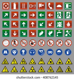 Set of safety signs