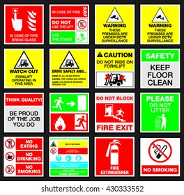 Set Safety Signs Stock Vector (Royalty Free) 430333552 | Shutterstock