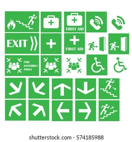 Set of safety signs