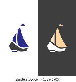 Set of Sail Boat Logo, vector logo concept, travel logo template. Vector Symbol Illustration