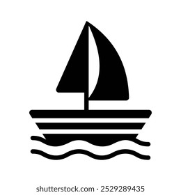 Set sail with our Sailing Boat Vector Icon, easy to use.