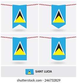 Set of Saint Lucia flag. vector illustration 