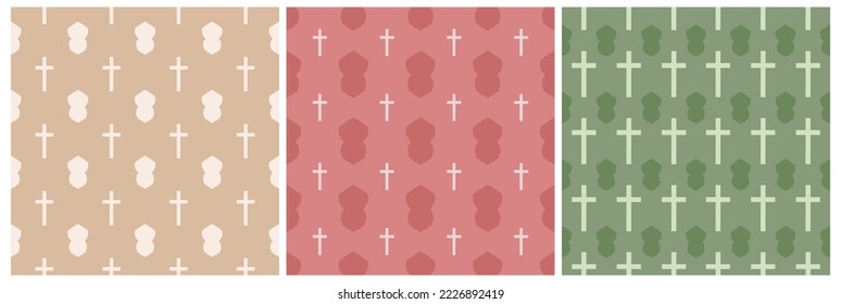 Set of Saint Nicholas Day or Sinterklaas Seamless Pattern with Gift Box and Winter Template Background Hand Drawn Cartoon Flat Illustration