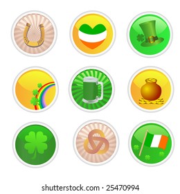a set of saint patrick's day buttons