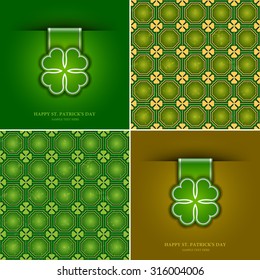 Set Saint Patrick's Day Card Background, Vector Eps 10