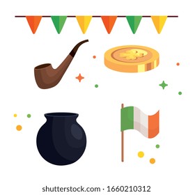 set of saint patricks day icons vector illustration design