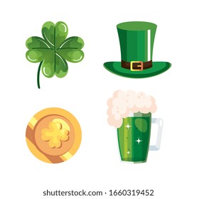 set of saint patricks day icons vector illustration design