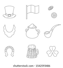 Set of Saint Patrick's Day illustrations. Vector cartoon icons. Isolated objects on a white background.