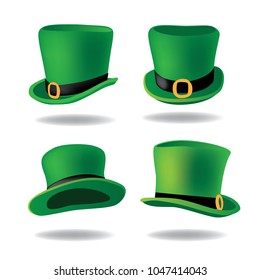 Set of Saint Patrick's Day leprechaun hats. EPS10 vector illustration.