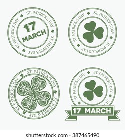 Set of Saint patric's day vector badges or stickers.