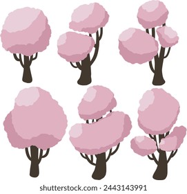 Set von Sakura ,Kirschblütenbaum Vektor-Kunst