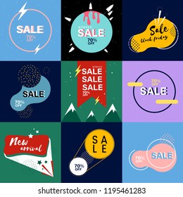 Set of sale advertising graphics