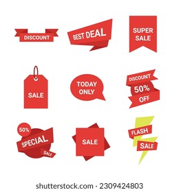 Set of Sale Badge elements for web design. Vector illustration