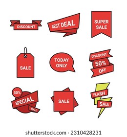 Set of Sale Badge elements for web design. Vector illustration