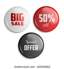 Set Sale Badge glossy. Vector illustration