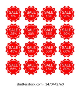 Set of sale badge. Sale sticker, discount promotion tags. Vector illustration