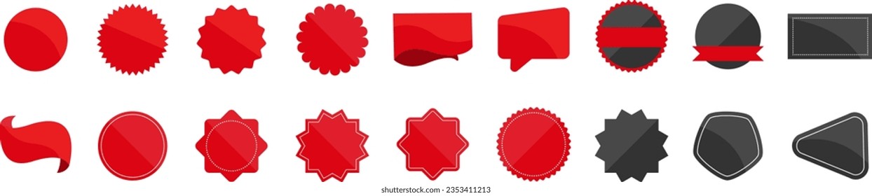 Set of Sale badges. Sale quality tags and labels. Starburst speech bubbles or attention grabber set. Vector illustration